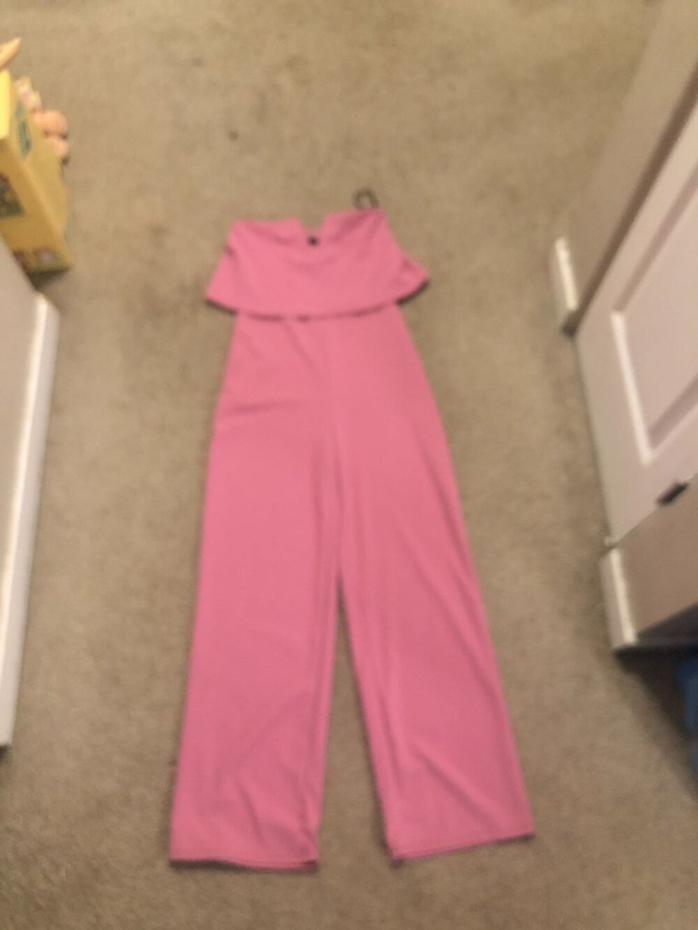 Saints Off The Shoulder Jumpsuit Pink Size Small NWT Wide Leg Elegant - Picture 2 of 5